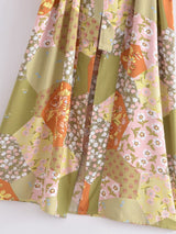 Boho Robe, Kimono Robe,  Beach Cover up, Maryam in Orange, Green and Pink