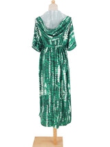 Boho Robe, Beach Cover up, Beach Robe, Black, Hoodie Robe Green Pink Tie Dye Print