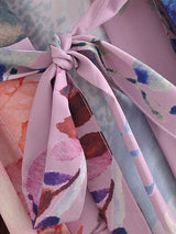 Boho Robe, Kimono Robe, Beach Cover up, Peacock in White and Pink