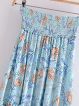 Boho Skirt, Hippie Skirts, Midi Skirt, Wild Rose in Blue, Pink, Smoke