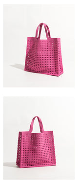 Boho Bag, Tote Bags, Crochet Tote Shopper Handbags in Pink, Blue, Black, Green