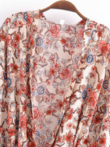 Boho Robe, Kimono Robe,  Beach Cover up, Short Robe, Claire in White, Green, Blue