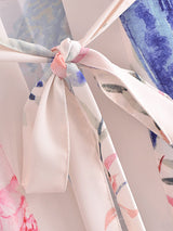 Boho Robe, Kimono Robe, Beach Cover up, Peacock in White and Pink