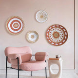 Boho Wall Decor - Handcrafted Rattan Grass Weaving - Moroccan Style