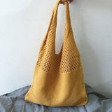 Boho Bag, Tote Bags, Crochet Tote, Knitted Shopper Handbags in Black, Beige, Brown and 10 colors