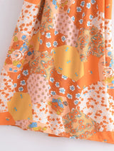 Boho Robe, Kimono Robe,  Beach Cover up, Maryam in Orange, Green and Pink