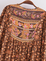 Boho Tops for Women, Boho Top for Women, Boho Blouse, Maryam in Orange, Green and Pink