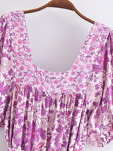 Boho Midi Dress, Sundress, Scilla Elise in Pink and Blue