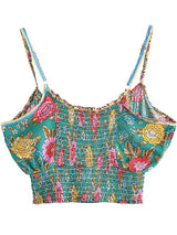 Boho Two Piece Set, Crop Top and Palazzo Pant, Green Petunia