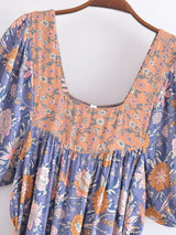 Boho Midi Dress, Sundress, Scilla Elise in Pink and Blue