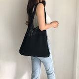 Boho Bag, Tote Bags, Crochet Tote, Knitted Shopper Handbags in Black, Beige, Brown and 10 colors