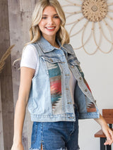 Boho Vest, Denim Vest Women, Felix, Fast Shipping