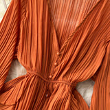 Maxi Dress, Boho Vintage Pleated Dress, Josephine Gown in Blue, Yellow, Orange and Pink