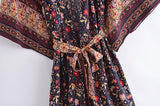 Boho Robe, Kimono Robe,  Beach Cover up, Midnight Garden