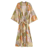 Boho Robe, Kimono Robe,  Beach Cover up, Maryam in Orange, Green and Pink