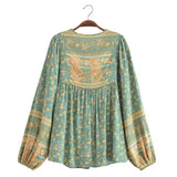 Boho Tops for Women, Boho Top for Women, Boho Blouse, Maryam in Orange, Green and Pink