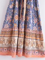 Boho Midi Dress, Sundress, Scilla Elise in Pink and Blue