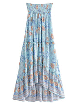 Boho Skirt, Hippie Skirts, Midi Skirt, Wild Rose in Blue, Pink, Smoke