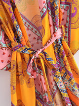 Boho Robe, Kimono Robe, Beach Cover up, Orange Gypsy