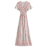 Boho Maxi Dress, Wild Rose in Smoke
