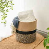Cotton Flax Woven Storage Basket - Versatile Home Decor