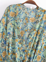 Boho Robe, Kimono Robe,  Beach Cover up, Short Robe, Claire in White, Green, Blue