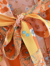 Boho Robe, Kimono Robe,  Beach Cover up, Maryam in Orange, Green and Pink