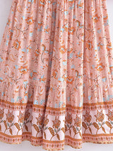 Boho Maxi Dress, Gown, Vacation in River Pink