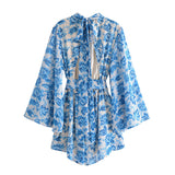 Boho Jumpsuit, Boho Romper, Playsuit,  Vintage Blue Rosewood