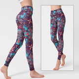 Yoga Legging, Yoga Pants, Boho Legging, Tight with Pocket Forrest in Rose Red Flower
