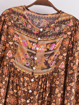 Boho Tops for Women, Boho Top for Women, Boho Blouse, Maryam in Orange, Green and Pink