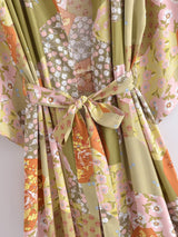 Boho Robe, Kimono Robe,  Beach Cover up, Maryam in Orange, Green and Pink