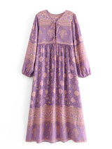 Gown Dress, Boho Maxi Dress, Loose Dress, Purple Anna Wild Rose