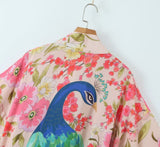 Boho Robe, Kimono Robe, Beach Cover up, Esme Peacock in Pink