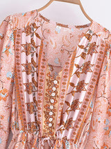 Boho Maxi Dress, Gown, Vacation in River Pink