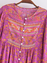 Boho Tops for Women, Boho Top for Women, Boho Blouse, Maryam in Orange, Green and Pink