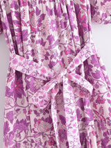 Boho Midi Dress, Sundress, Scilla Elise in Pink and Blue