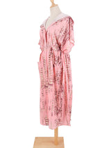 Boho Robe, Beach Cover up, Beach Robe, Black, Hoodie Robe Green Pink Tie Dye Print