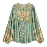 Boho Tops for Women, Boho Top for Women, Boho Blouse, Maryam in Orange, Green and Pink