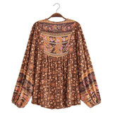 Boho Tops for Women, Boho Top for Women, Boho Blouse, Maryam in Orange, Green and Pink