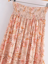 Boho Skirt, Hippie Skirts, Midi Skirt, Wild Rose in Pink Old Rose