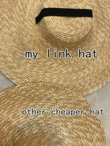 Boho Hat, Sun Hat, Beach Hat, Wide Brim Straw Hat 12,15,18 cm, Ribbon - Wild Rose Boho