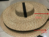 Boho Hat, Sun Hat, Beach Hat, Wide Brim Straw Hat 12,15,18 cm, Ribbon - Wild Rose Boho