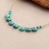 Boho Necklace, Choker Necklace, Turquoise, Natural Stone, Seeds - Wild Rose Boho