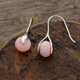 Boho Earrings, Dangle Earrings, Pink Opal and Jaspers - Wild Rose Boho