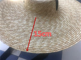 Boho Hat, Sun Hat, Beach Hat, Wide Brim Straw Hat 15 and 18 cm, Black and White Ribbon - Wild Rose Boho