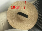 Boho Hat, Sun Hat, Beach Hat, Wide Brim Straw Hat 15 and 18 cm, Black and White Ribbon - Wild Rose Boho