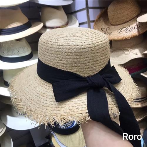 Boho Hat, Sun Hat, Beach Hat, Friged Wide Brim Straw Hat, Sweet - Wild Rose Boho