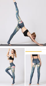 Boho Yoga Legging, Printed Tight, Bohemian Elephant in Gypsy Green - Wild Rose Boho