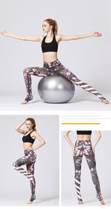 Boho Yoga Legging, Printed Tight, Wild Flower in Black Garden - Wild Rose Boho